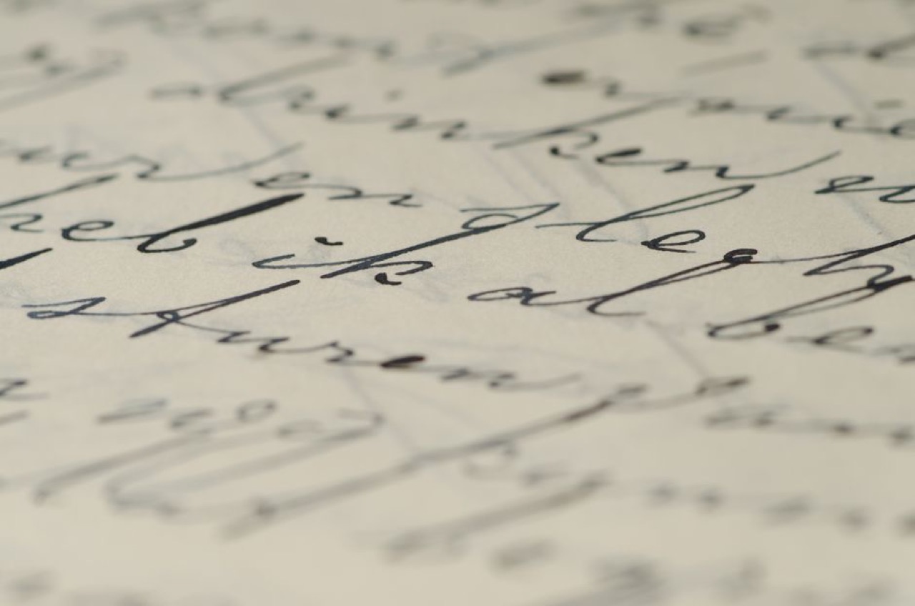 Handwriting letter close up - Order of service for a funeral